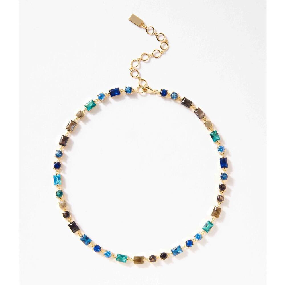 NEW NATIVE GEM women's atlantis crystal necklace in blue